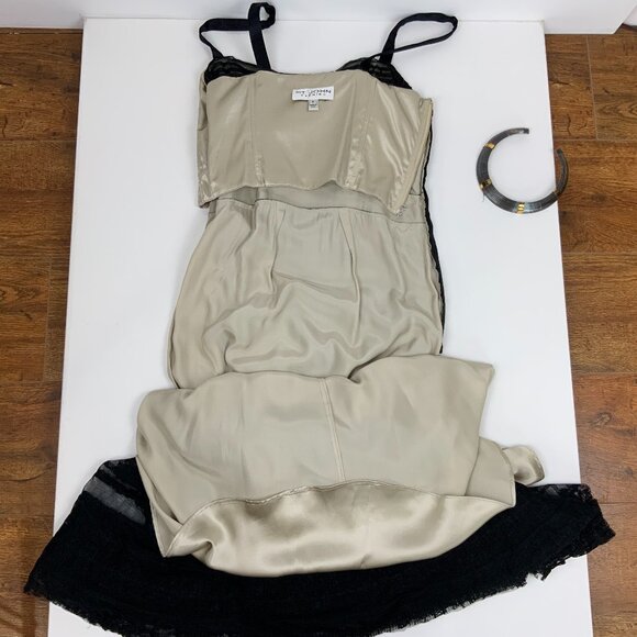 St. John Black Mesh Tule Formal Evening Prom Dress Silk Lining Sz 8 - Picture 14 of 16